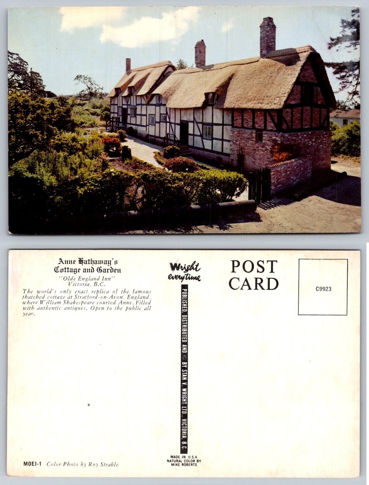 Anne Hathaway's Cottage Victoria BC Postcard Olde England Inn Replica Thatch