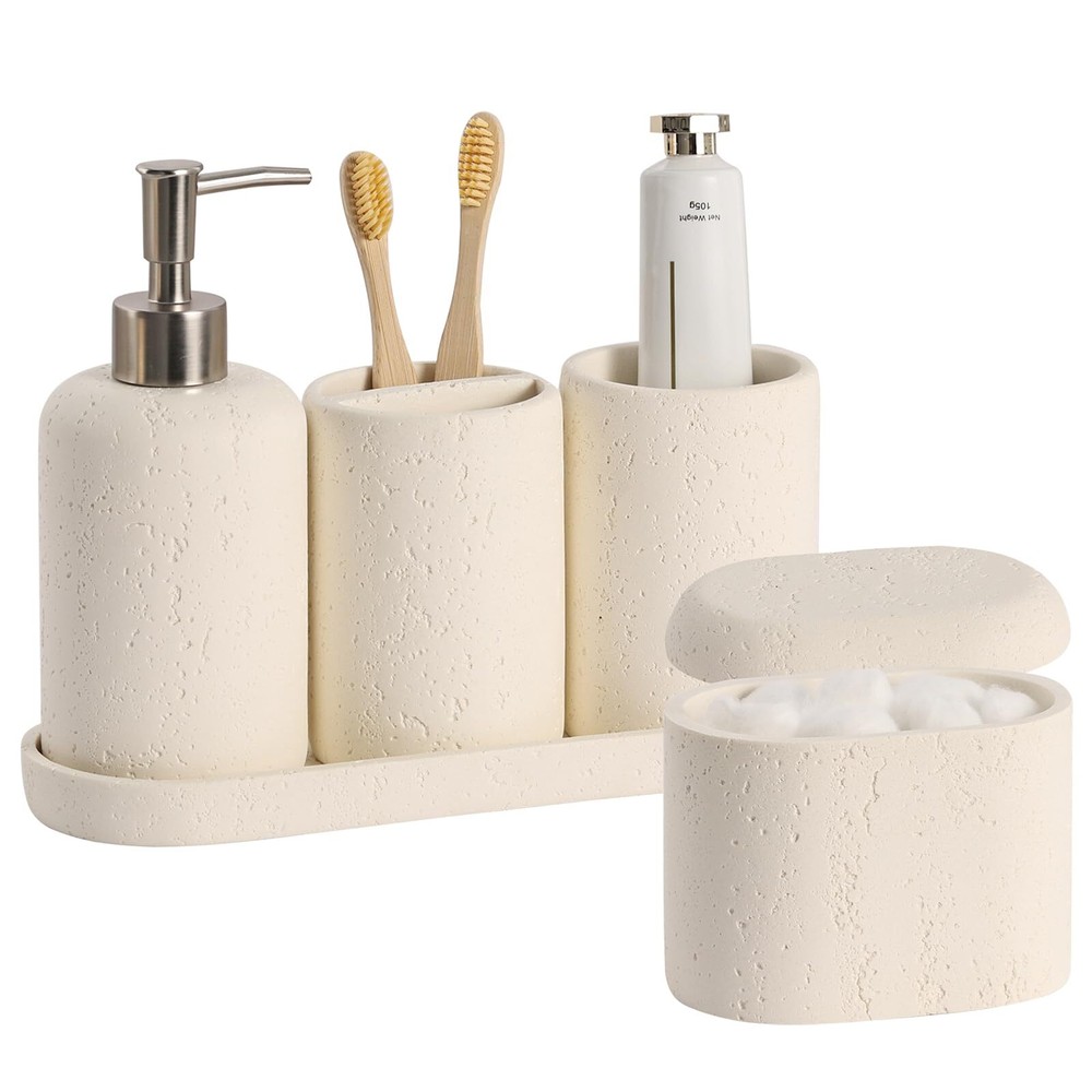 Modern 5-Piece Bathroom Set with Soap Dispenser