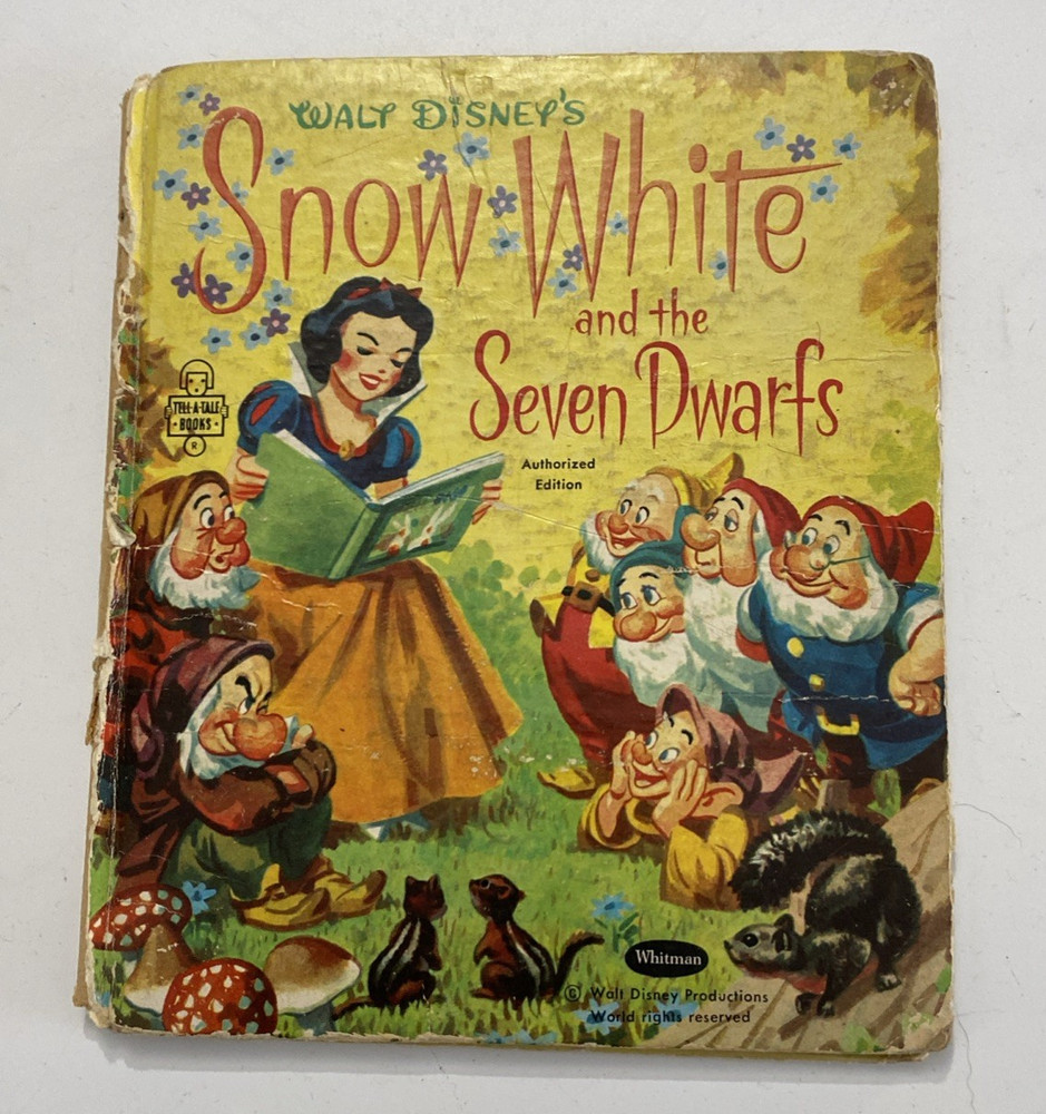 Walt Disney's Snow White And The Seven Dwarfs Vintage Tell A Tale Book 1957