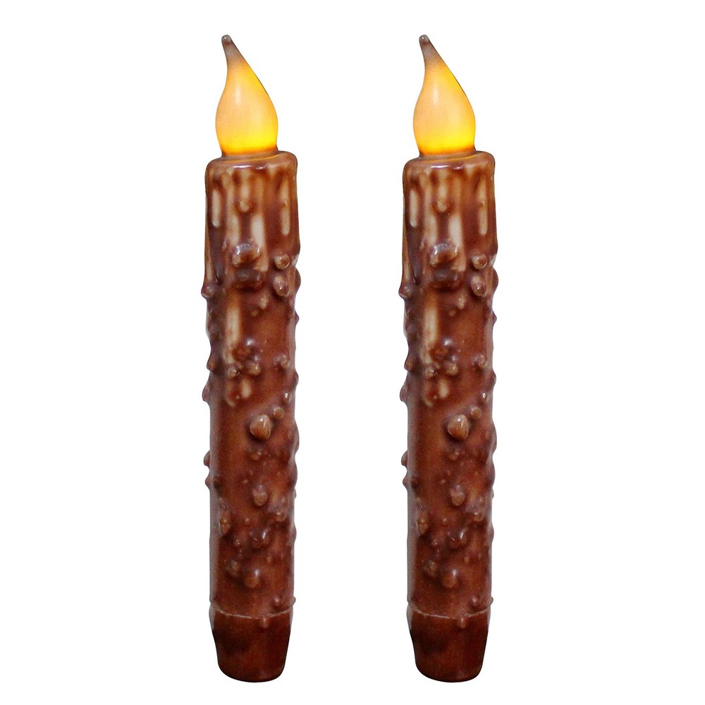 Real Wax Hand-Dipped LED Timer Taper Candles with Battery Operation by CVHOMEDECO