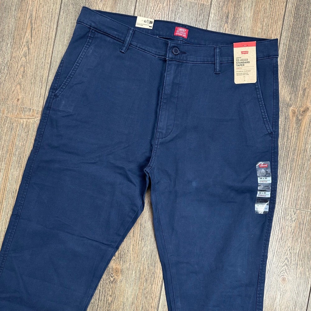 Levis XX Chino Standard Taper Stretch Navy Blue Pants Mens 36x32 85226-0052 NEW