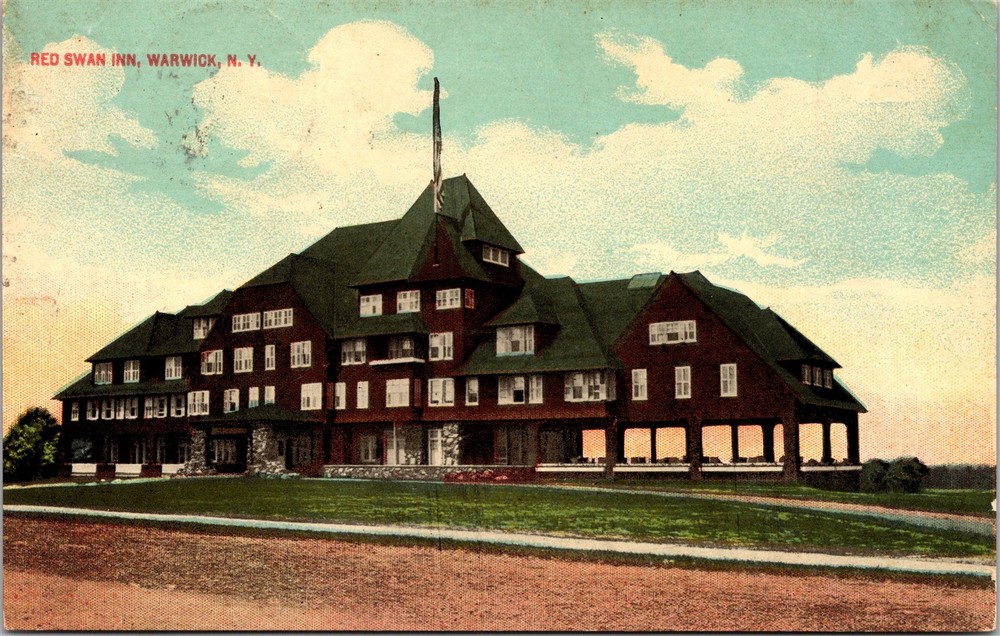 Red Swan Inn Warwick New York NY c1913 Postcard