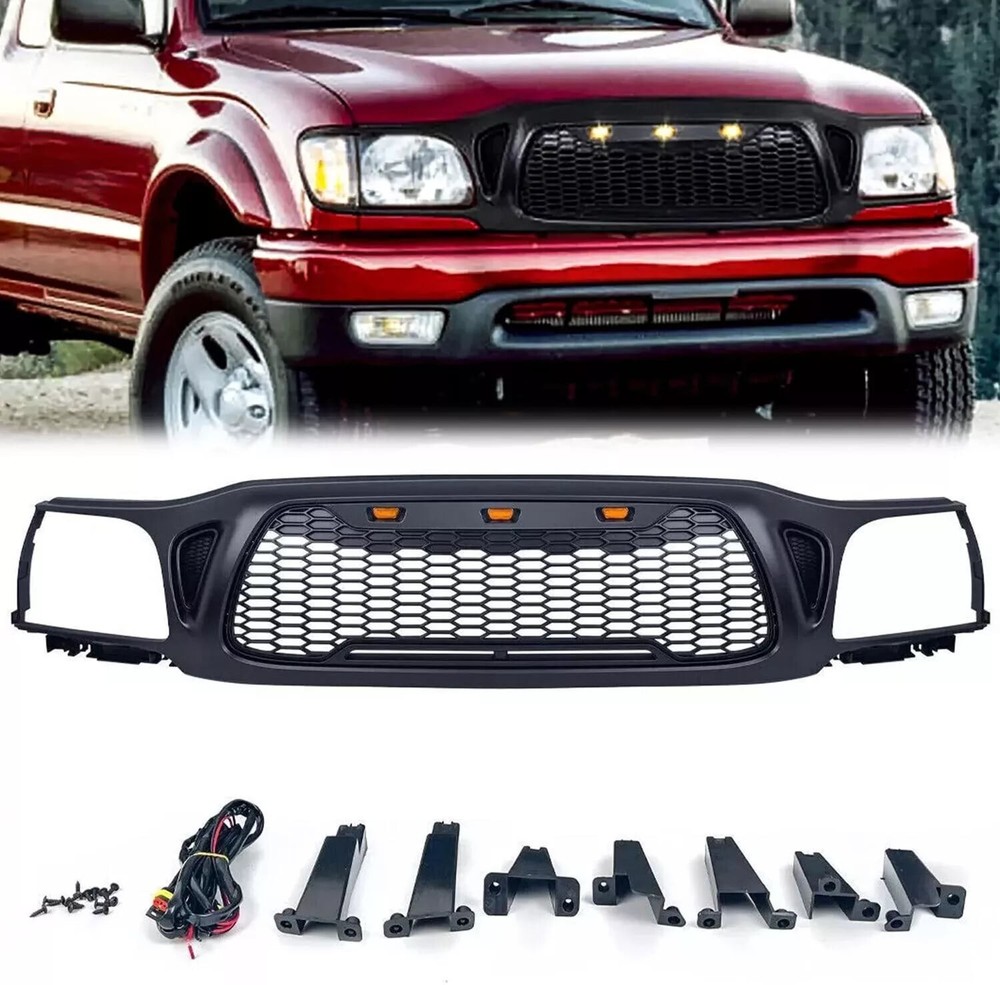 Front Bumper Grille For Toyota Tacoma 2001 -2004 With LED Lights Mesh Style