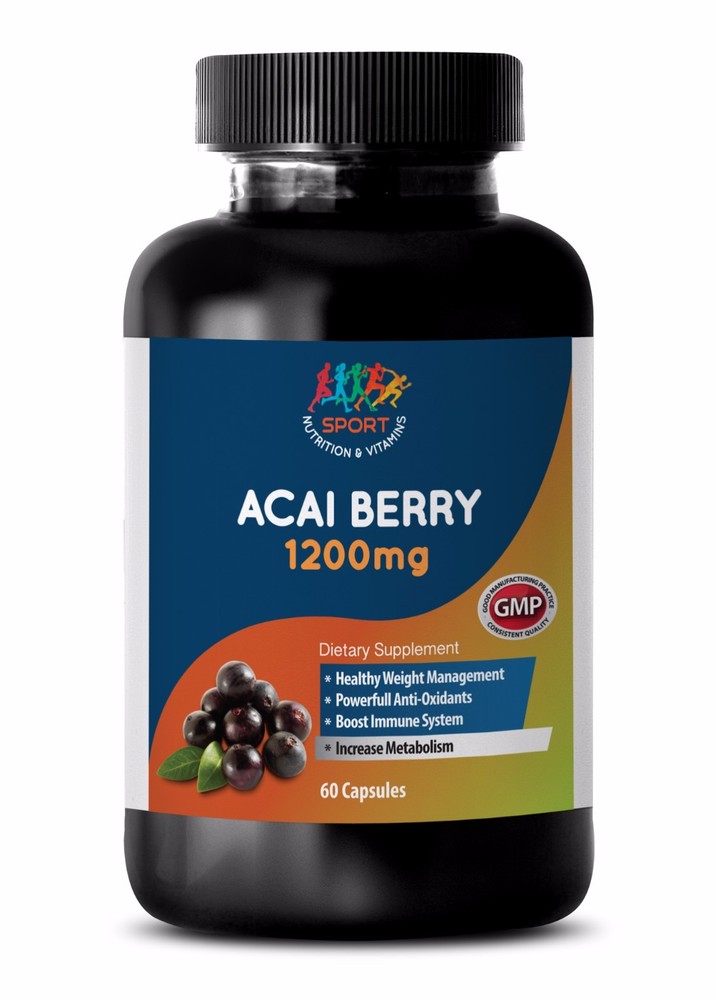 Organic Acai Berry Powder 1200mg - Supports Heart Health & Natural Detox - 100g Bottle-image