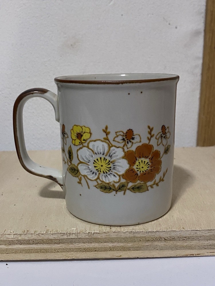 VINTAGE 1970s LUNCH MATES SPRING CULTURA COLLECTION COFFEE MUG CUP FLORAL, JAPAN