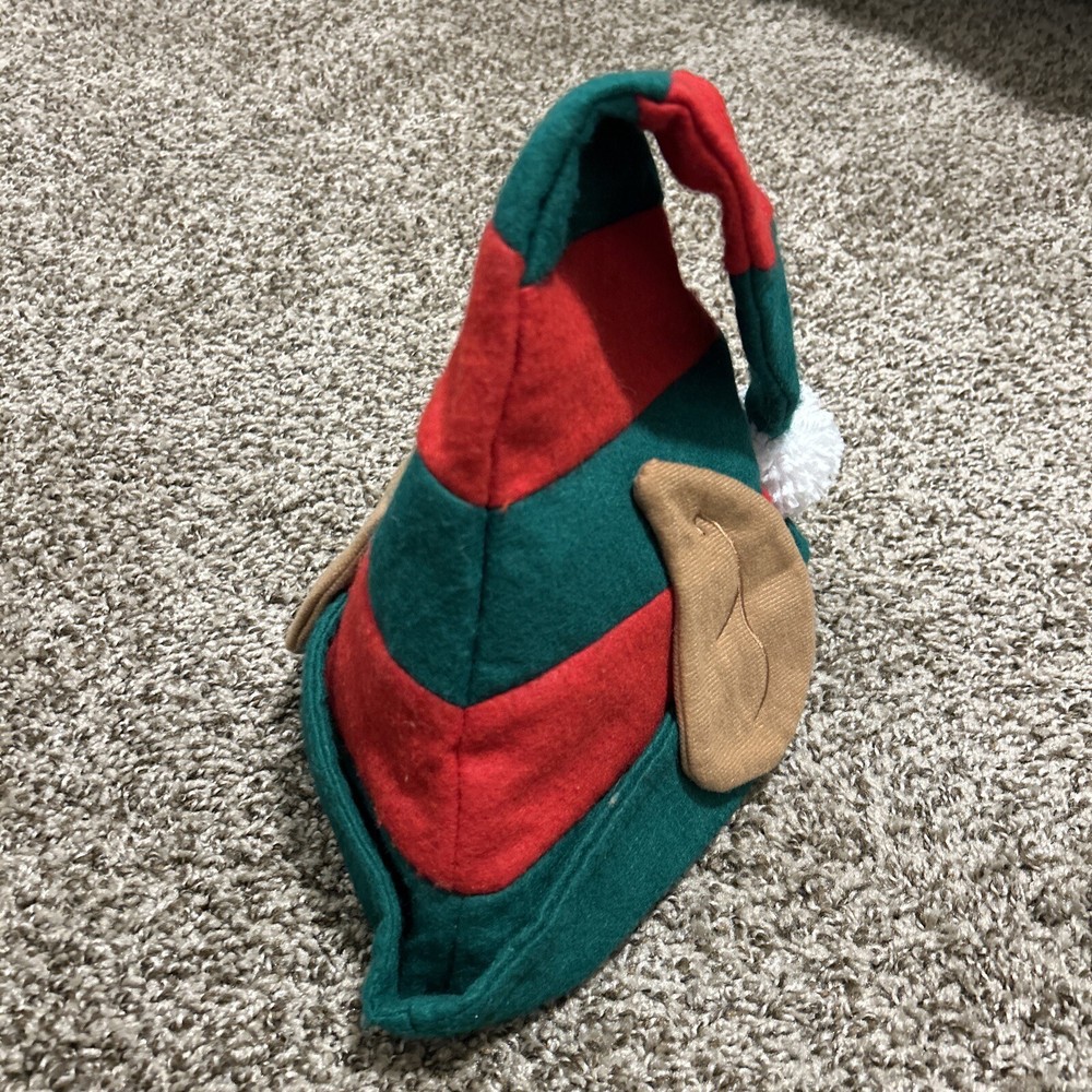 Christmas Santa Elf Red And Green Elf Ears Unisex One Size Fits Most Cap Hat