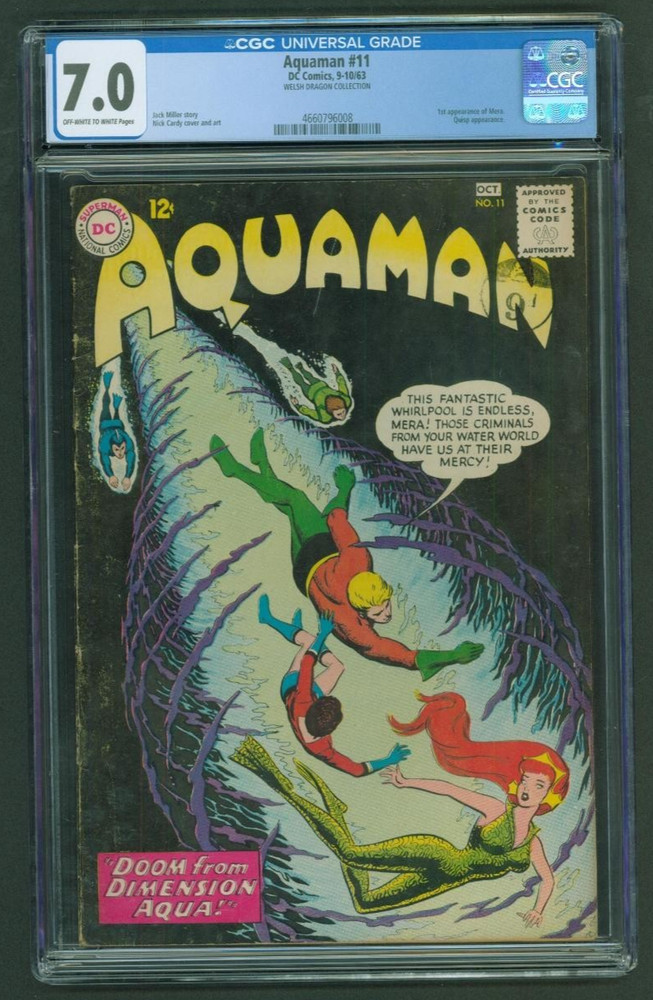 Aquaman 11 CGC 7.0 FN/VF OW/WH 1st Mera DC 1963