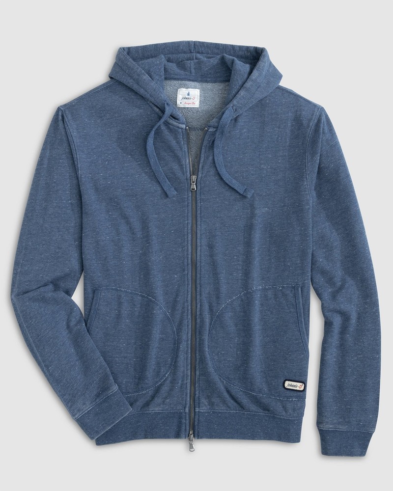 johnnie-O Wiley Fleece Full Zip Hoodie Lake Size S