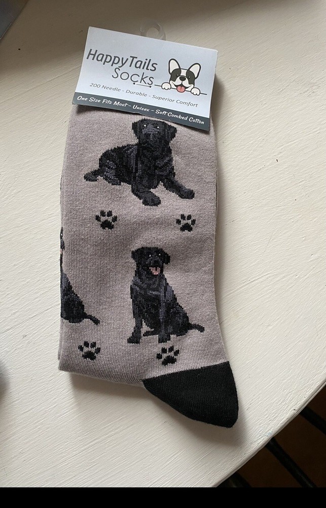 Happy Tails Chocolate Labrador Dog Lover Colored Socks - One Size Fits Most