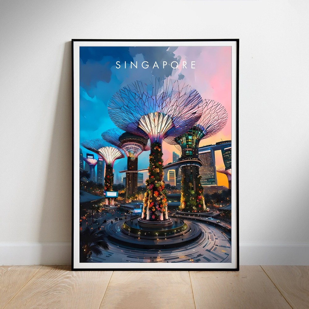 Singapore Travel Poster Wall Art Instant Hanging Decor New Home Gift