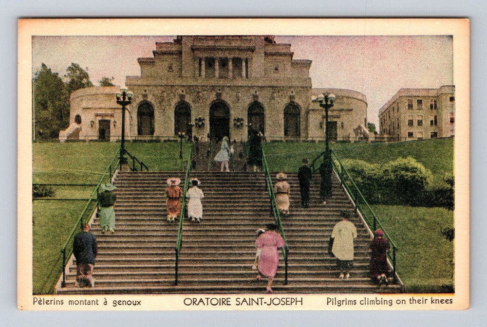 Montreal Quebec-Canada, St Joseph's Oratory, Climbing Steps Vintage Postcard