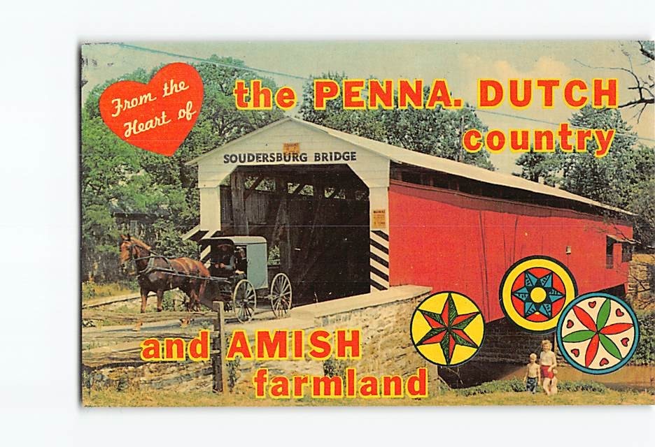 Postcard The Soudersburg Old Covered Bridge Pennsylvania USA