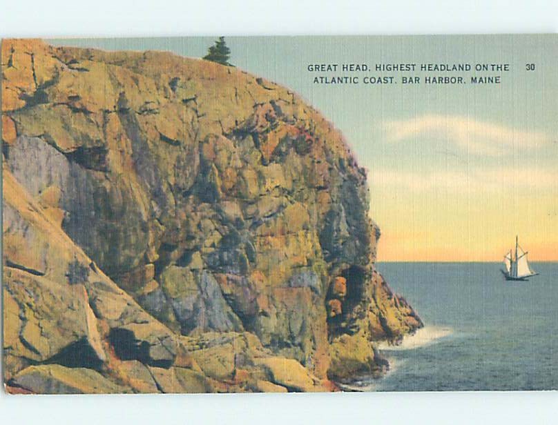 Linen NATURE SCENE Bar Harbor Maine ME m/09 AD6622