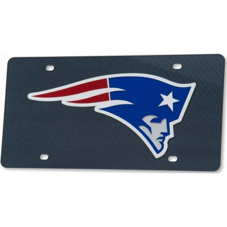 new england patriots nfl football team logo carbon fiber laser license plate