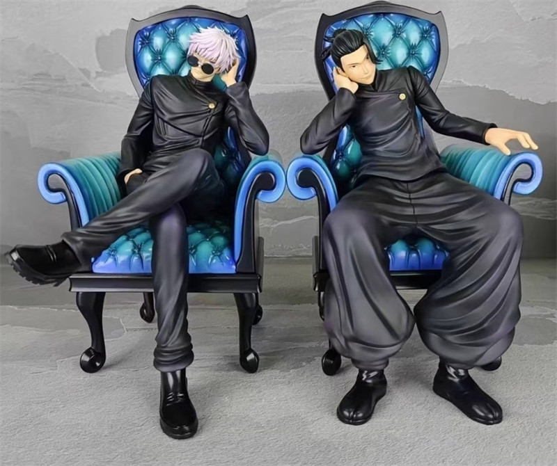 Jujutsu Kaisen Satoru Gojo Geto Suguru Sitting Sofa Figure Model Statue Anime