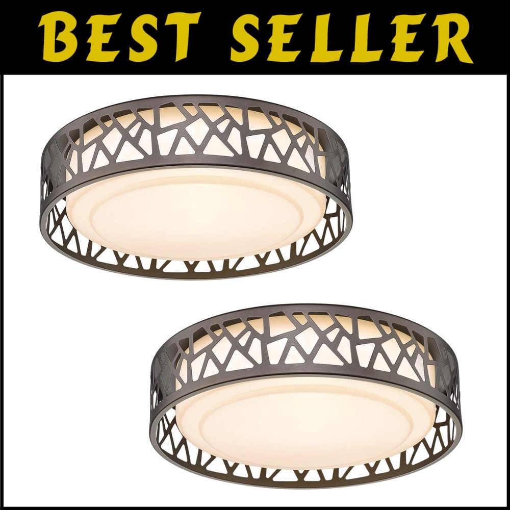 ETL Certified Dimmable LED Flush Mount Lights 2-Pack Easy Upgrade Kit  