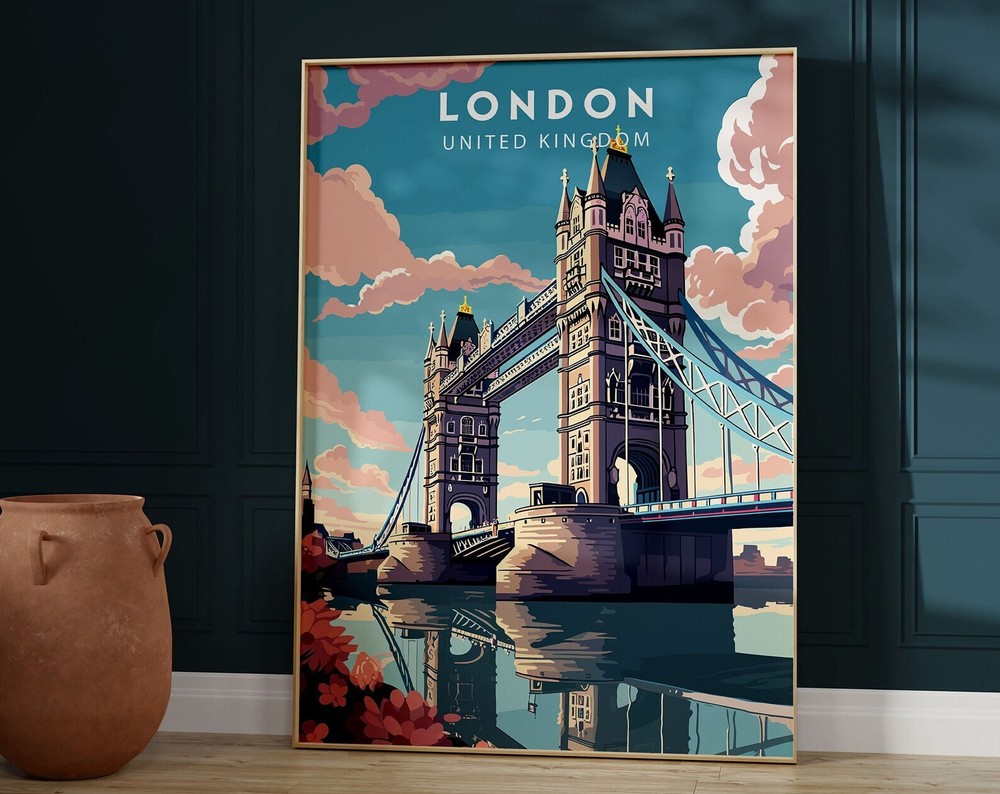London Tower Bridge Poster Wall Art Print Uk Wall Art Travel Poster Minimalist