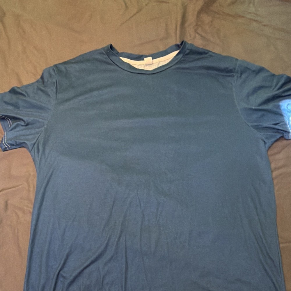 Men's Crew Neck Short Sleeve Solid Blue T-Shirt 2XL Regular Size Type