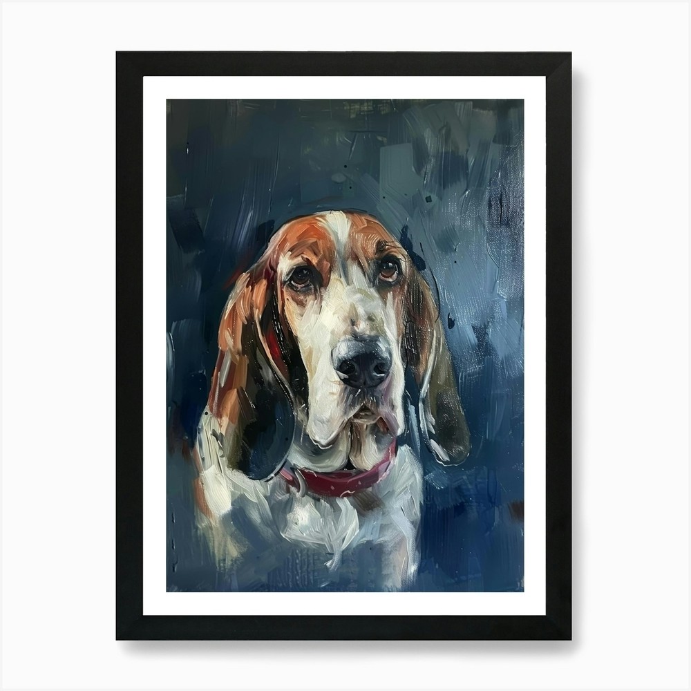 Basset Hound 2 Art Print Framed Wall Art Poster Canvas Print Picture