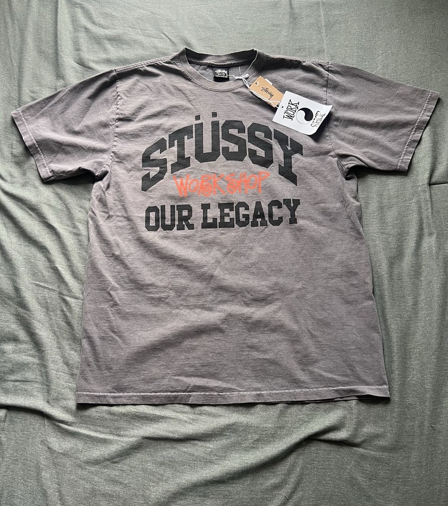 Stussy Our Legacy Collegiate Tee Gray Size Medium