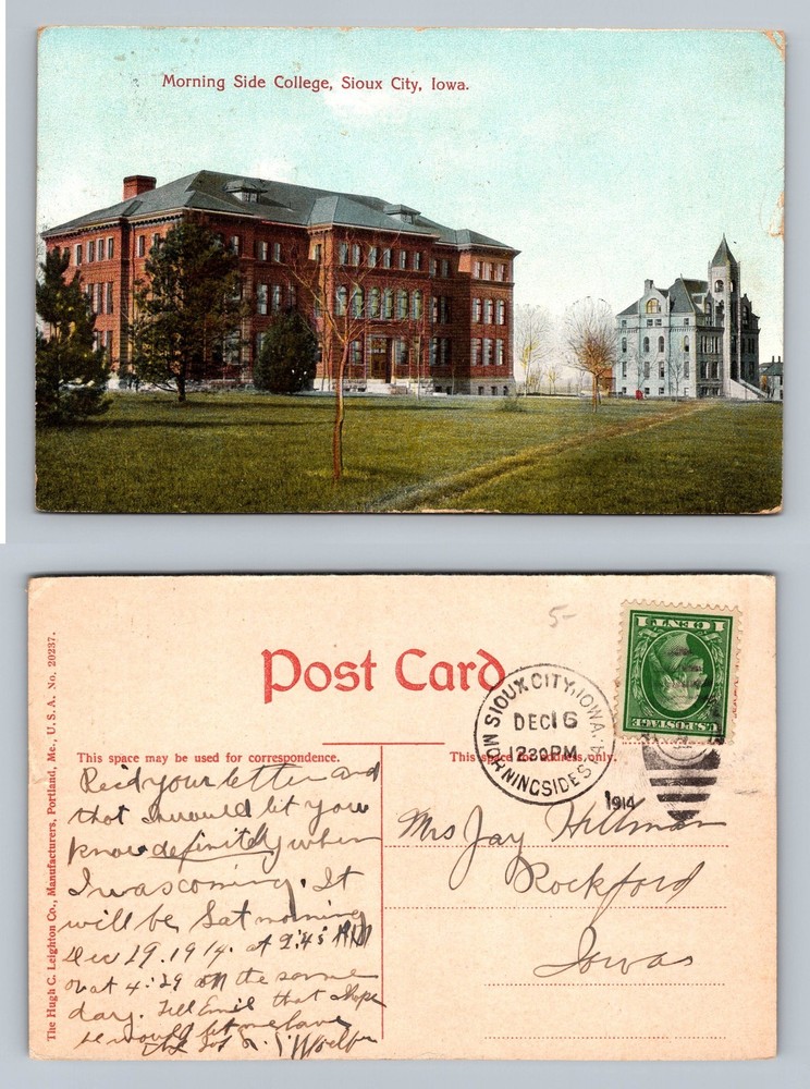 Sioux City, IA-Iowa, Morningside College Main Buildings Vintage c1914 Postcard