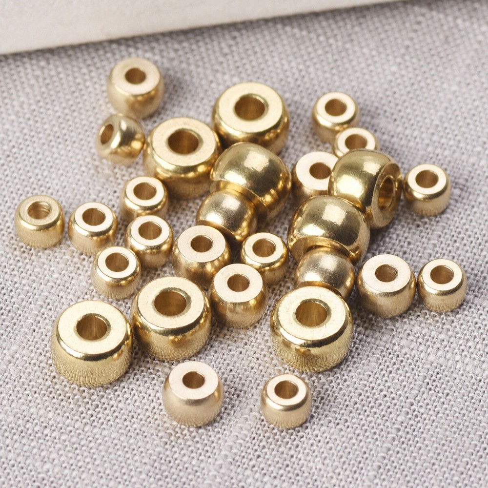 5x3mm 6x4mm 8x5mm Gold Cylinder Solid Loose Metal Brass Spacer Craft Beads Lot