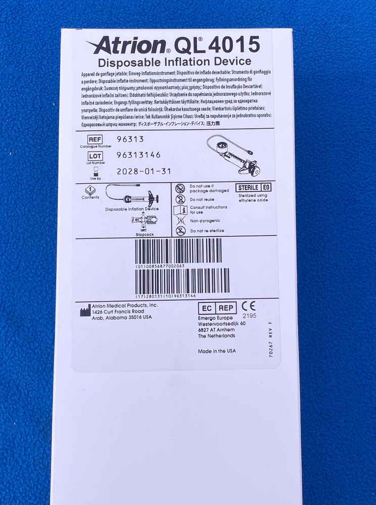 Atrion Inflation Device - Model QL4015 - NEW IN PACKAGE
