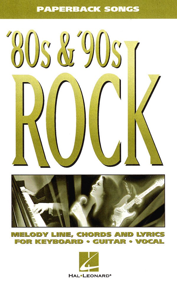 80s & 90s Rock Paperback Songs Lyrics & Chords Keyboard Sheet Music 4x6 Book