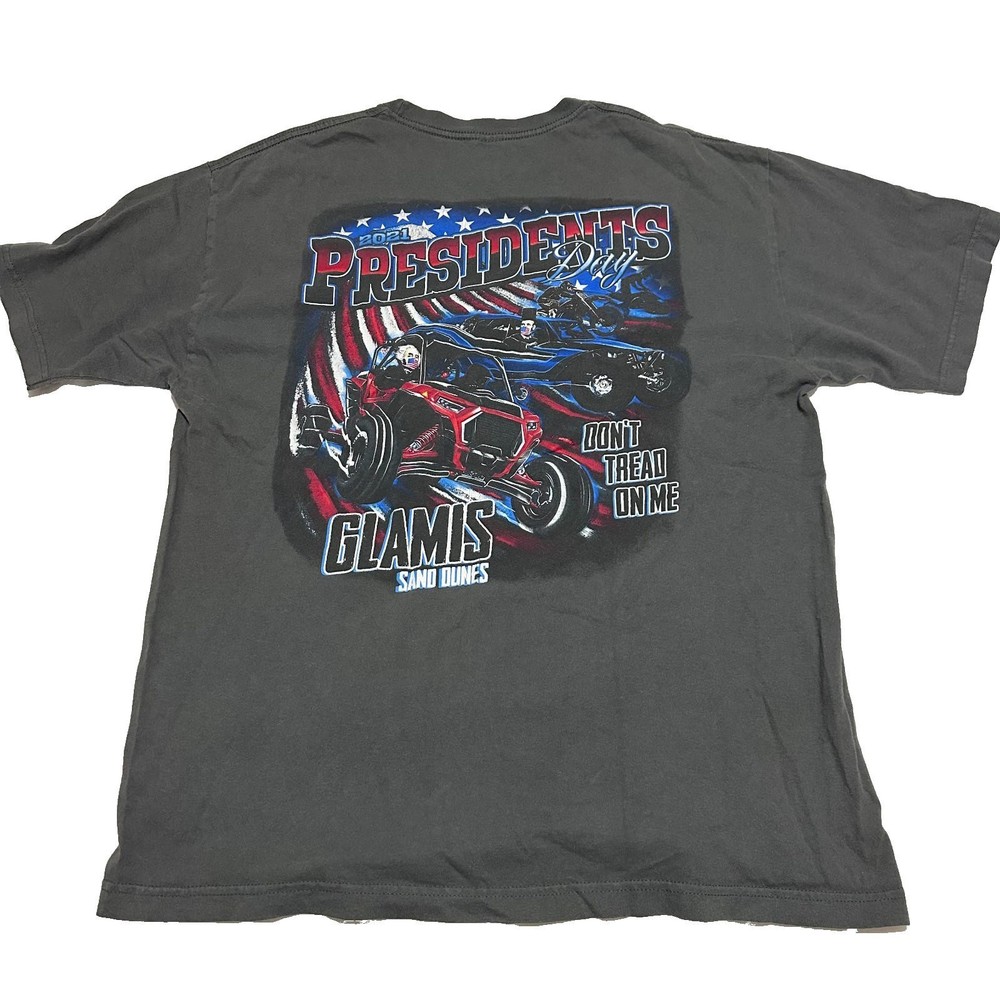 Glamis Sand Dunes Presidents Day Don’t Tread On Me T-Shirt XL Gray 2021 Distress