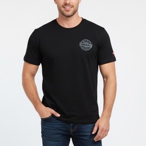 AMERICAN GIANT Mens Black Graphic T Shirt Size L Made in USA
