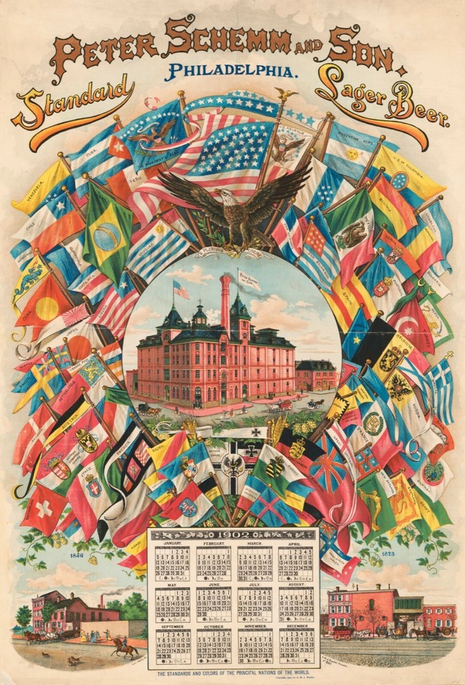 9633.Decoration Poster.Room Wall art.Home decor.Lager beer factory.World's flags