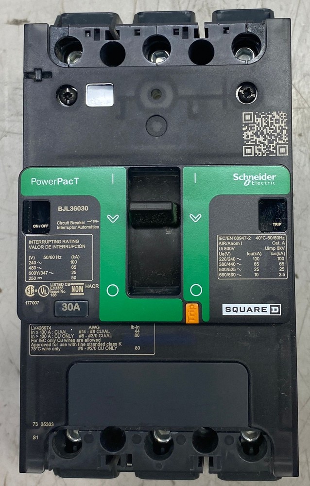 Square D BJL36030 3 Pole 30 AMP 600V Circuit Breaker