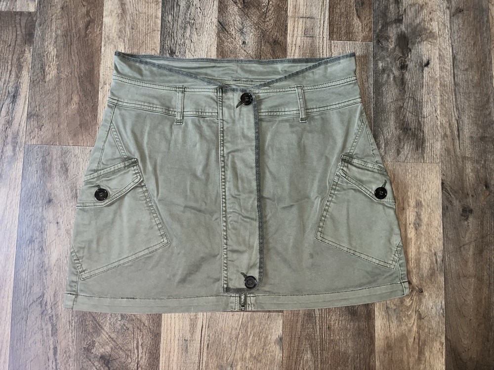 Avec Les Filles Women’s Olive Khaki Green Skirt Size L Large