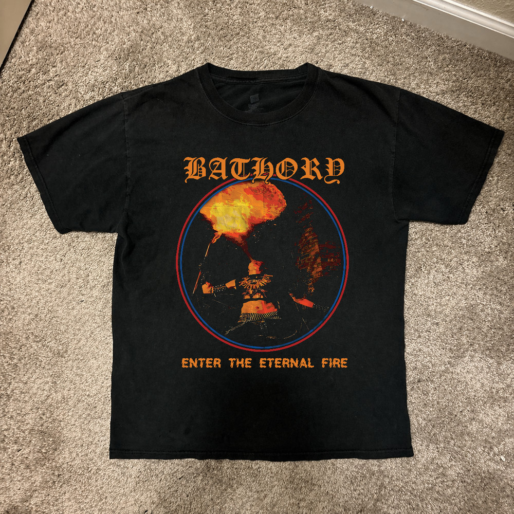 Vintage Bathory Band Black Cotton T-Shirt - Music Gift