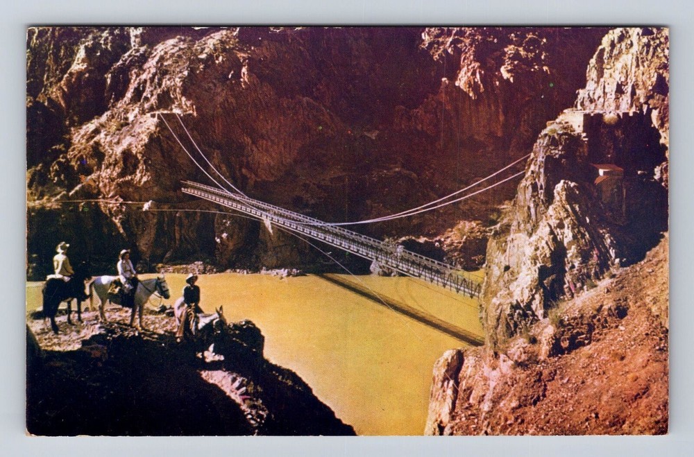 Grand Canyon National Park-Kaibab Suspension Bridge, Vintage Souvenir Postcard