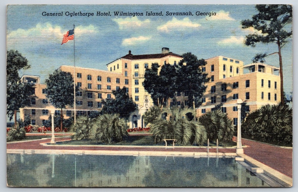Savannah Georgia~General Oglethorpe Hotel On Wilmington Island~Vintage Linen PC