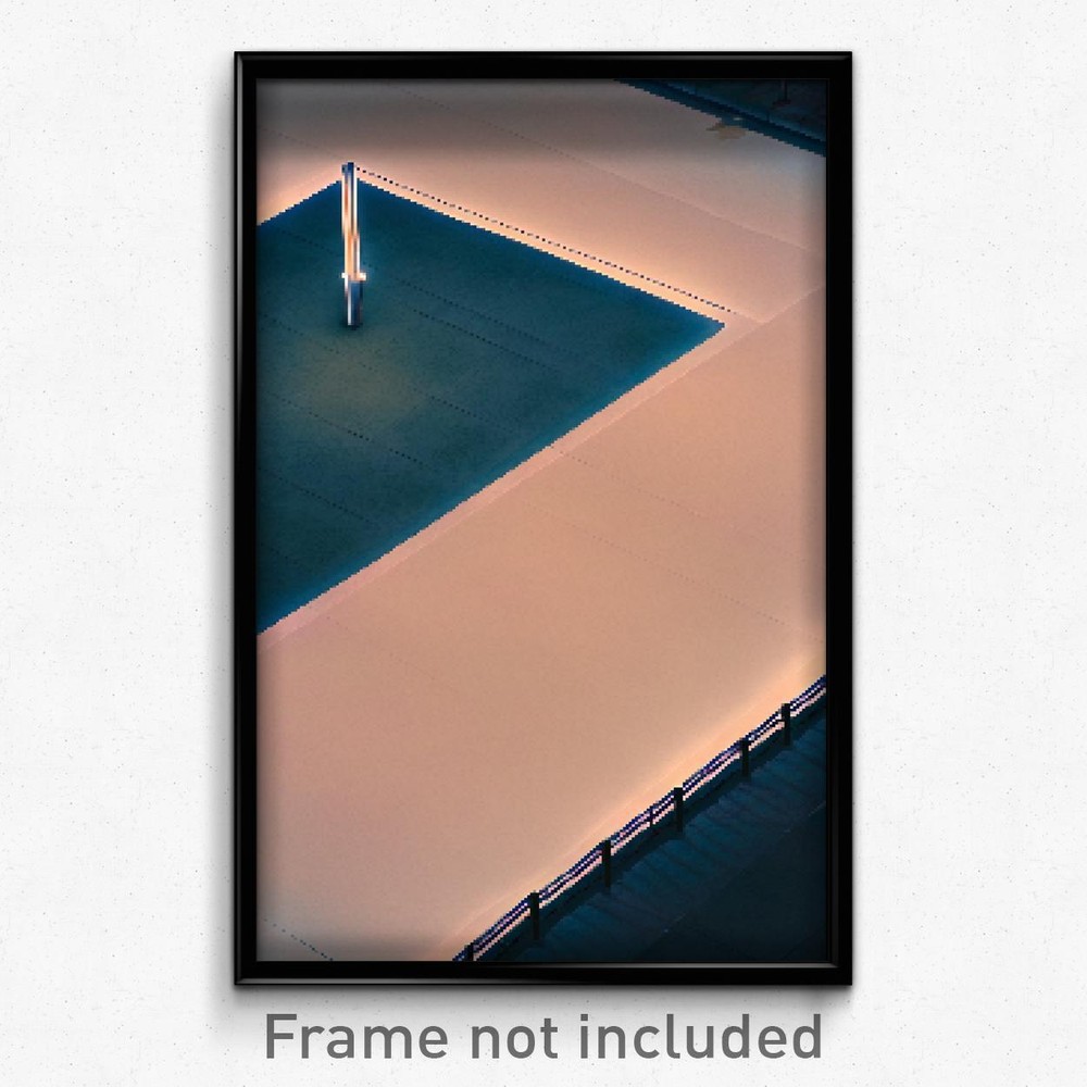Pixel Art Poster - Peaceful Square (8 Bit Psychedelic Trippy Video Game Print)