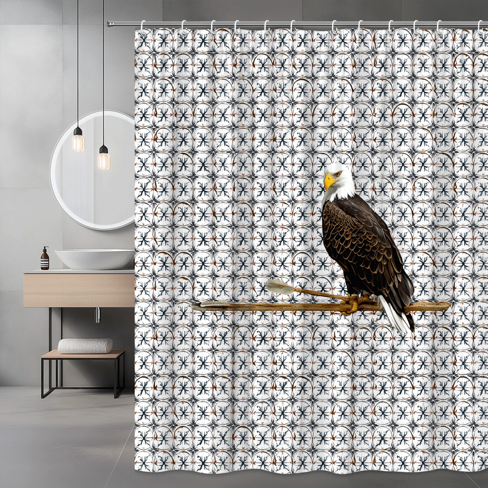 Bald Eagle Shower Curtain Bird Graphic Pattern