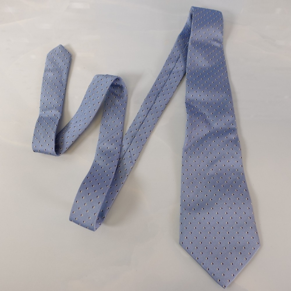 Brooks Brothers Makers Neck Tie Mens Light Blue Silk Woven Formal Wedding USA