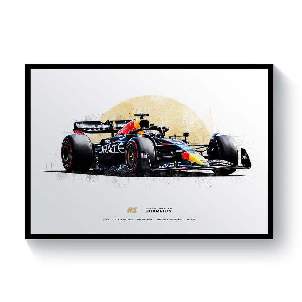 New Max Verstappen Formula 1 2022 World Champion Trendy Wall Art (NO FRAME)