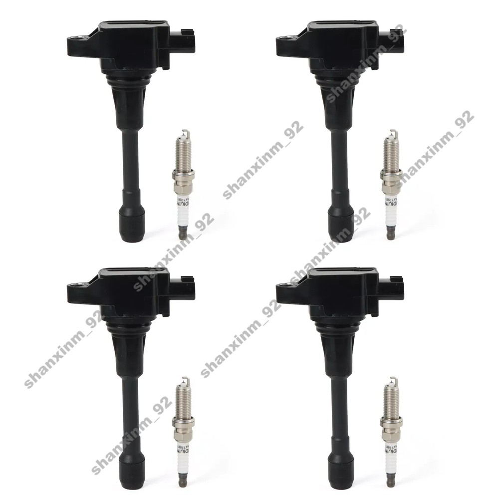 4X Ignition Coil + 4X Spark Plug Kit For Nissan Sentra L4 1.8L 2.0L 2.5L UF549