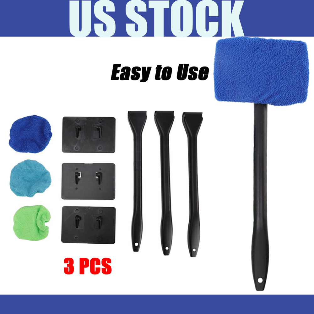 3 Pcs Window Windshield Cleaning Tool Car Wiper Cleaner Glass Brush Easy to Use