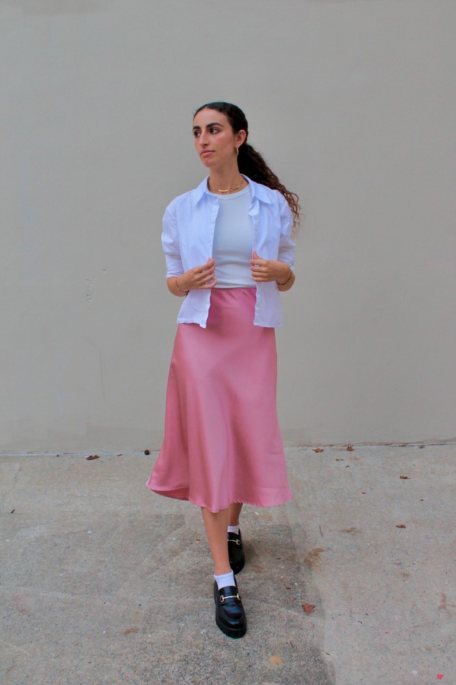 Pink Midi Slip Skirt Size S