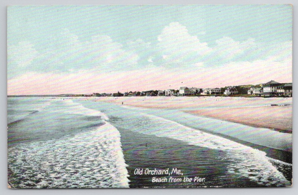 Old Orchard Beach ME Postcard View from Pier Hugh C. Leighton Germany 1910s