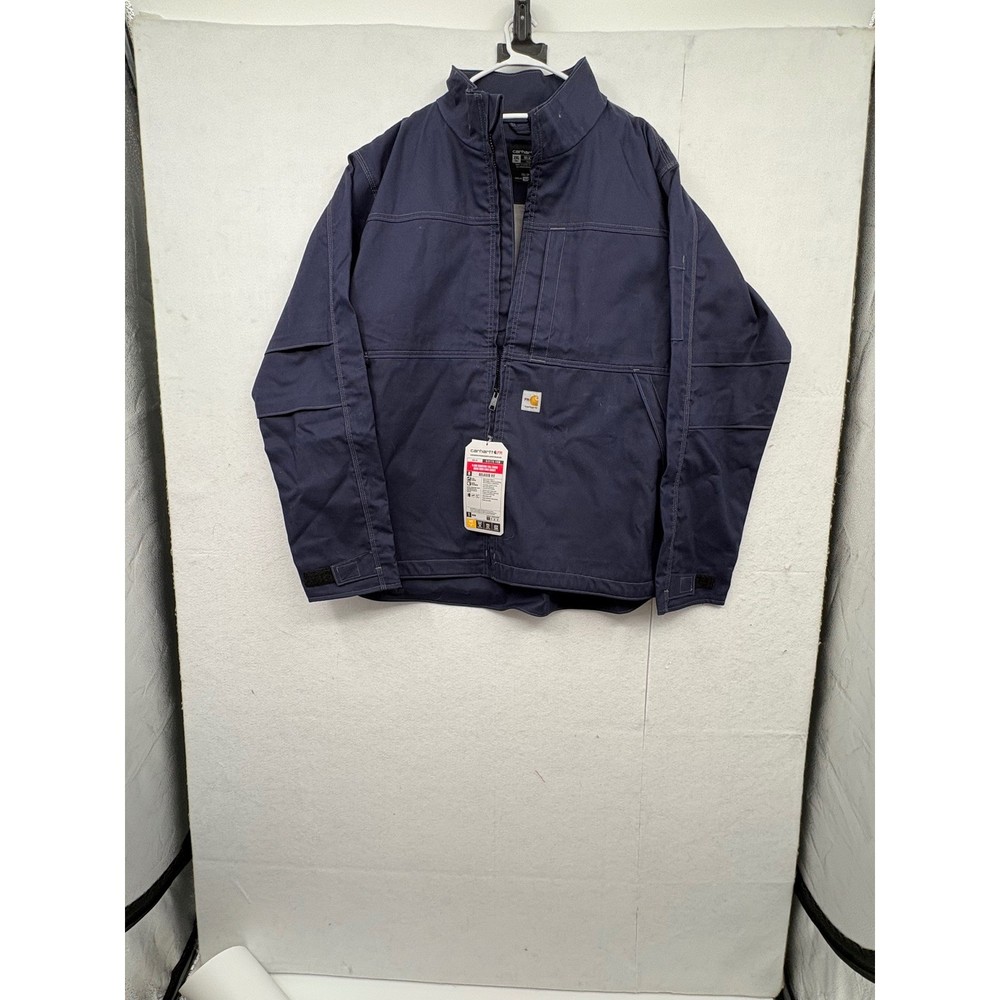 Carhartt FR Full Swing Quick Duck Lined Jacket Navy Relaxed Mens 2XL Tall OJ2179