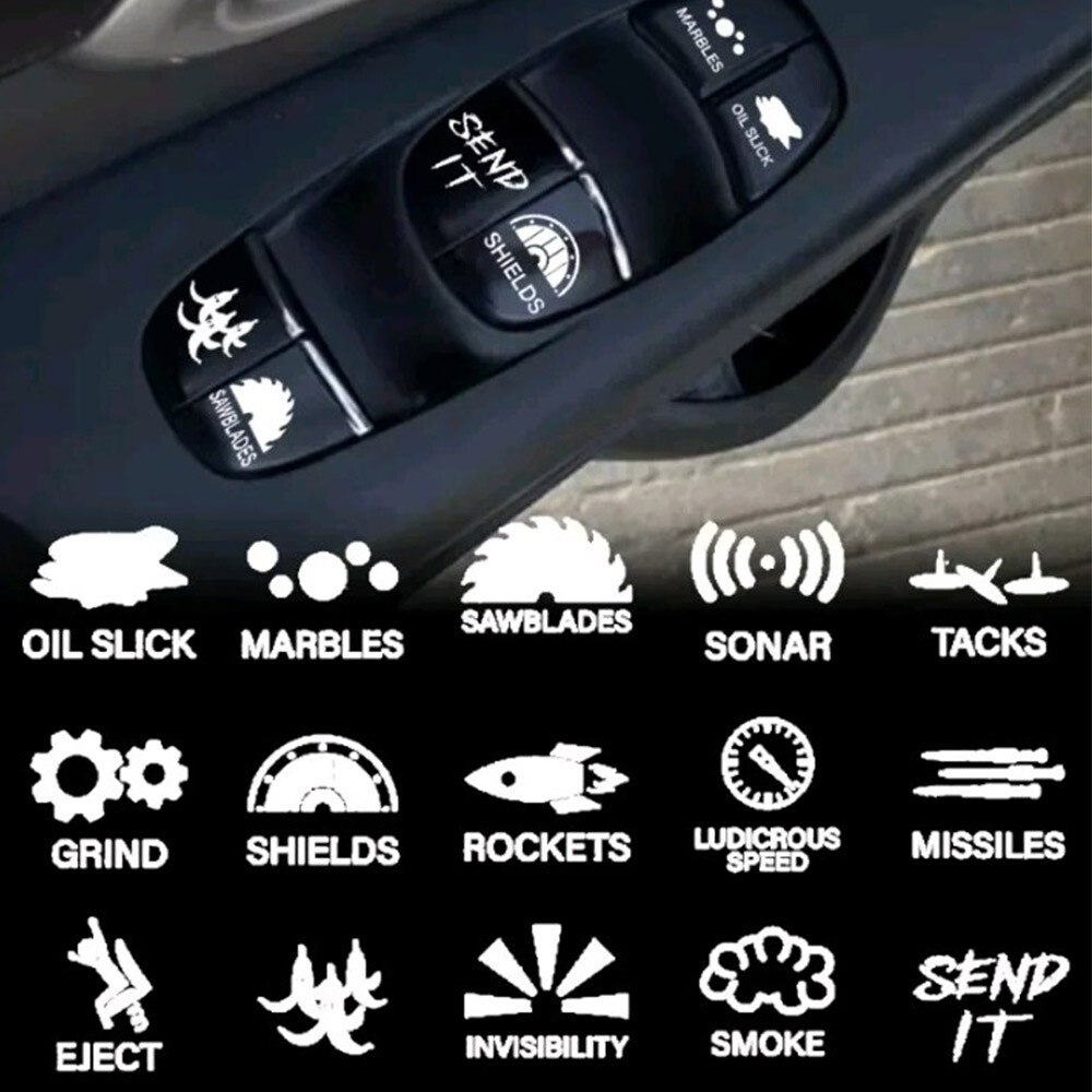 Creative Car Switch Button Stickers Self-Adhesive Dashboard Console Label Decals