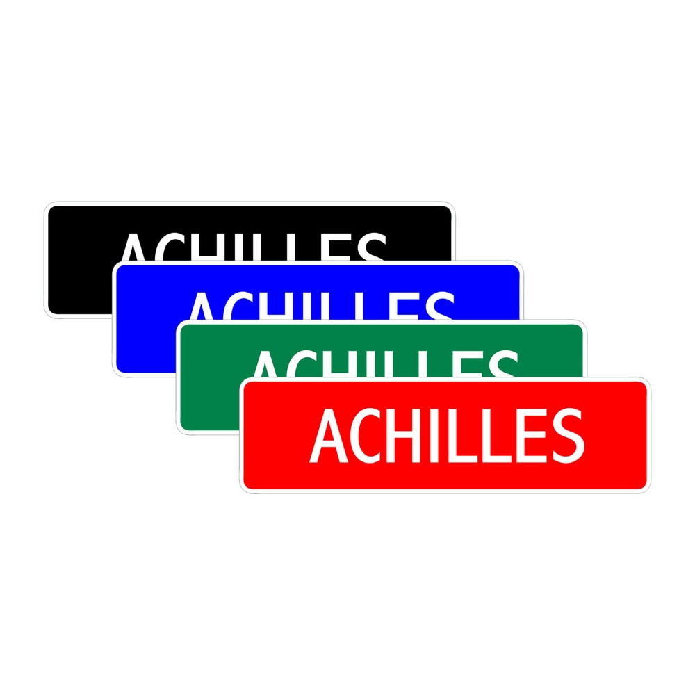 Achilles Aluminum Metal Street Sign for Kid's Room Wall Décor Personalized Children's Name Gift-image