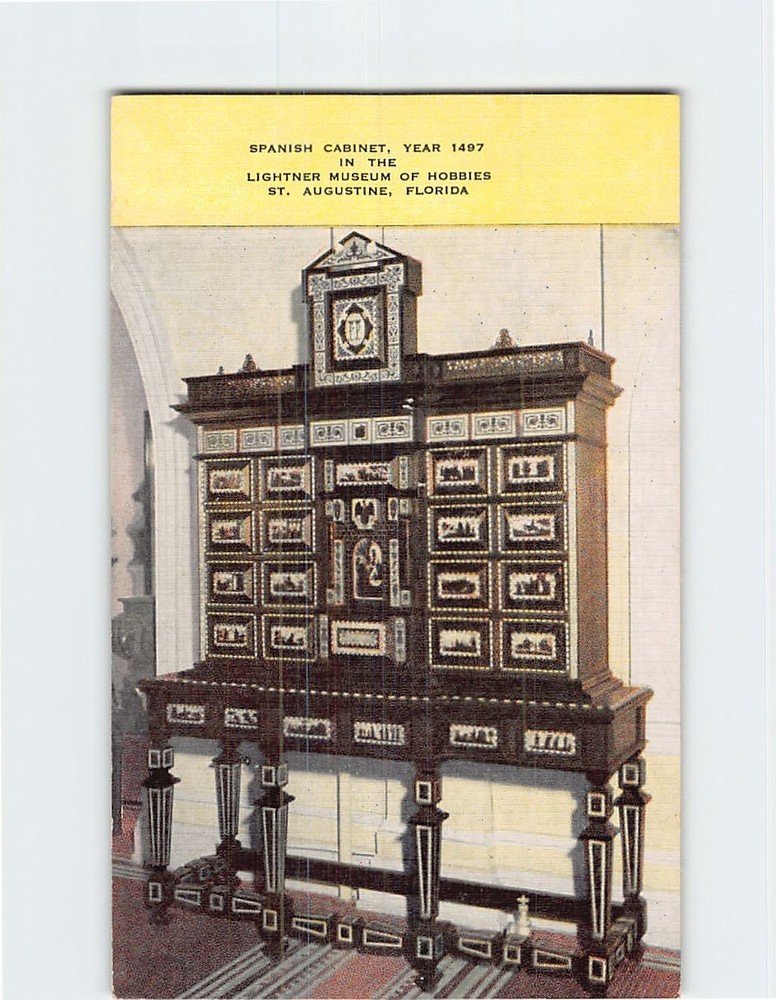 Postcard Spanish Cabinet Lightner Museum of Hobbies St. Augustine Florida USA