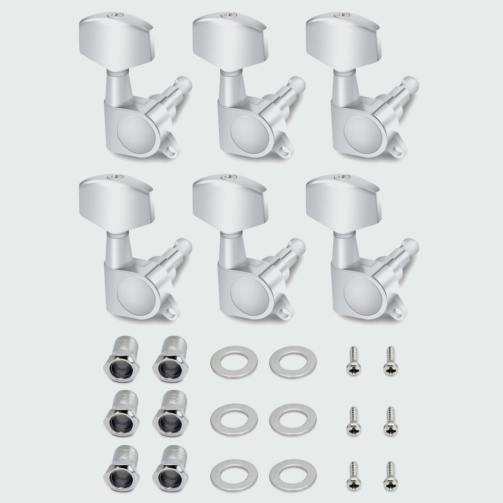 Metallor 6R Guitar String Inline Tuning Pegs Tuners Keys Machine Heads Chrome