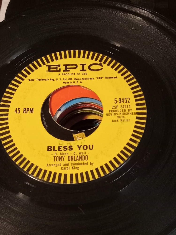 Tony Orlando 45 - Bless You /am I the Guy- Epic 5-9452-Tested-D 50